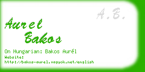 aurel bakos business card